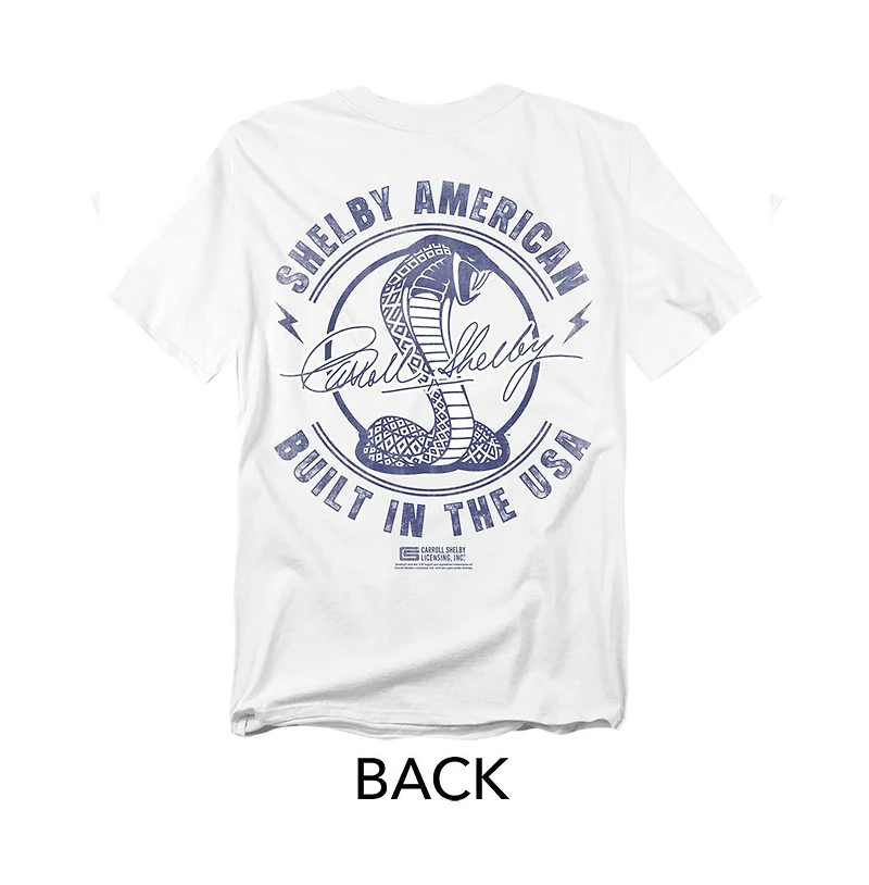 Mustang Men's Shelby American Usa Built Front Back T-Shirt