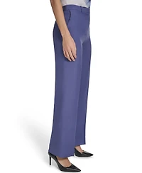 Calvin Klein Petite Mid-Rise Zip Closure Wide-Leg Pants