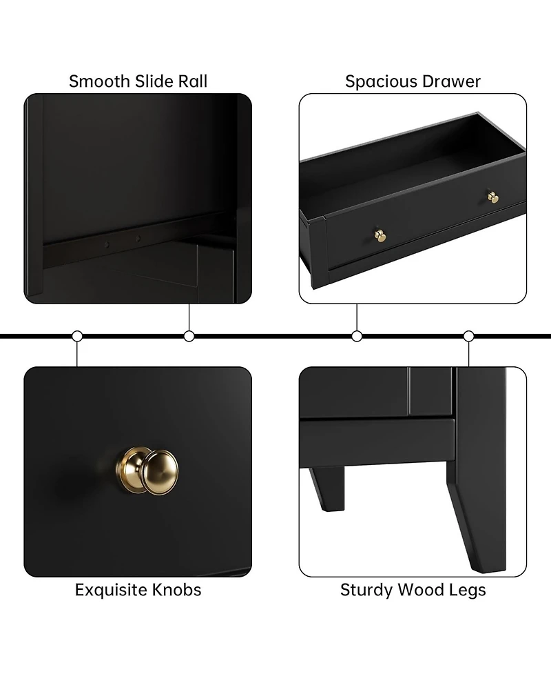 gaomon 5-Drawer Tall Dresser for Bedroom, Wooden Storage Chest with Deep Drawers and Metal Knobs for Entryway, Hallway