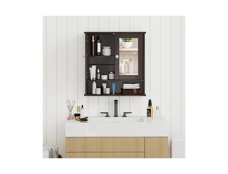 Bathroom Wall-Mount Mirror Cabinet Organizer for Stylish Storage and Space-Saving Solutions