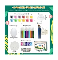 Sperric Easter Egg Painting Kit, Diy Nontoxic Paint Your Own Easter Eggs Craft Set with Paints, Brushes & Stickers for Kids Ages 3+, Diy Easter Crafts
