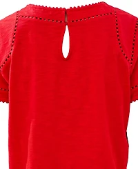 Tribal Women's Lace Detail Short-Sleeve Top