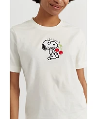 Chinti & Parker Women's Cotton Snoopy Cherry T-Shirt