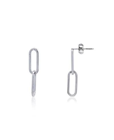 The Lovery Double Paperclip Link Drop Earrings