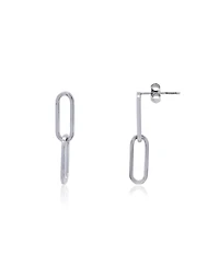 The Lovery Double Paperclip Link Drop Earrings