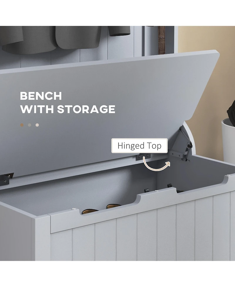 Rainsken Hall Tree with Bench and Shoe Storage