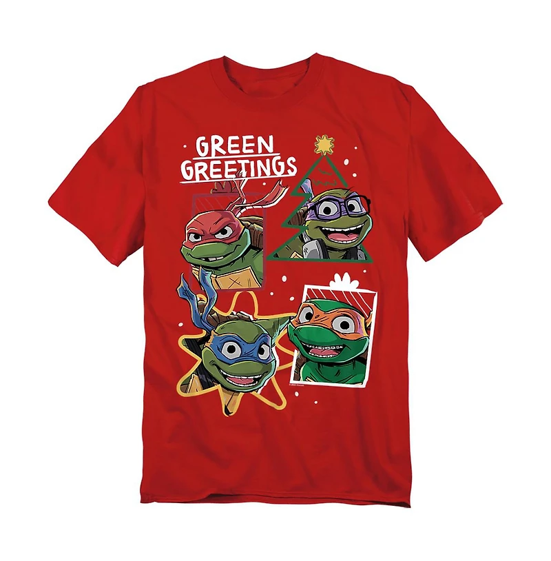 Teenage Mutant Ninja Turtles Men's Greetings Christmas T-Shirt