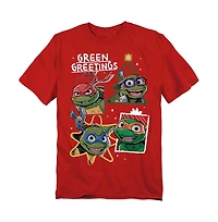 Teenage Mutant Ninja Turtles Men's Greetings Christmas T-Shirt
