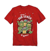 Teenage Mutant Ninja Turtles Men's Merry Christmas from Our Sewer T-Shirt