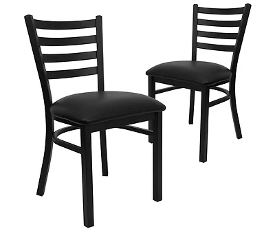 Emma+Oliver 2 Pack Ladder Back Metal Restaurant Chair