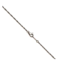 Curata Jewelry Solid 950 Platinum 1.1mm Singapore Chain Necklace