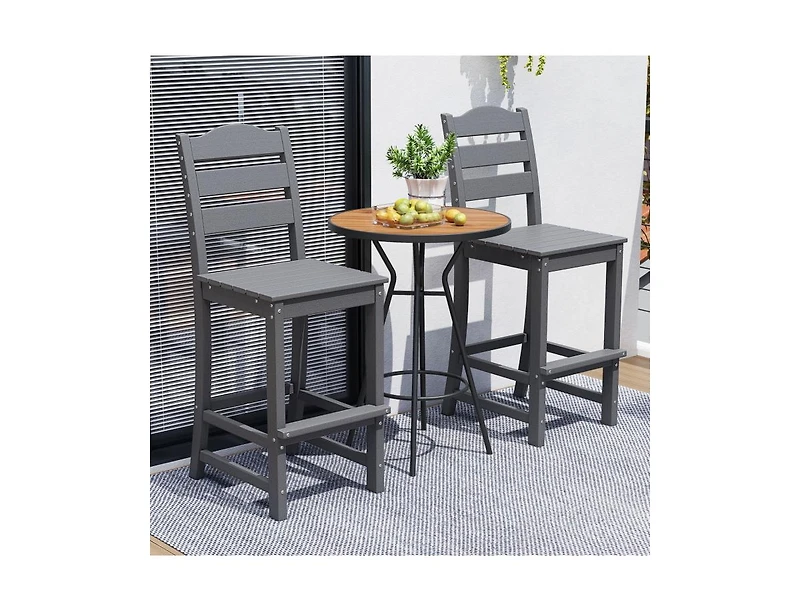Slickblue 30 Inch Outdoor Counter Height Bar Stools Set of 2 with Backs