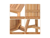 Slickblue Set of 2 Acacia Wood Outdoor Garden Benches with Slatted Seats