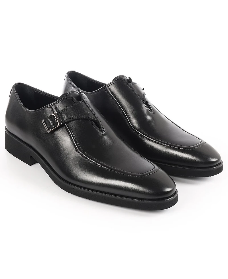 Vellapais Men's Monk Strap Slip-On Dress Shoes