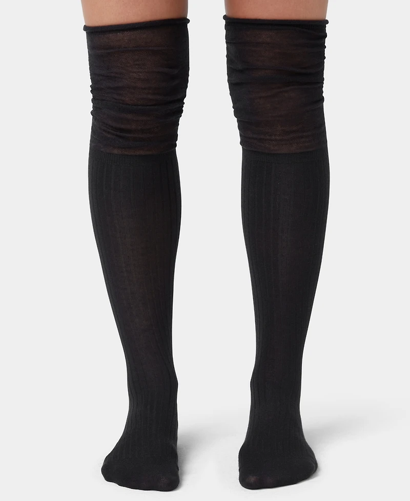 Hue Women's Slouched Ribbed Over The Knee Socks
