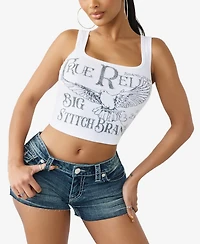 True Religion Women's Crystal Printed Rib Tank Top