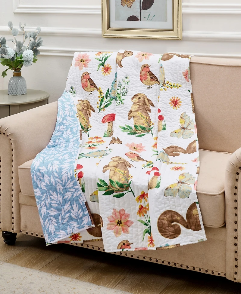 Greenland Home Fashions Willow Reversible Cotton Blend Throw, 50" x 60"