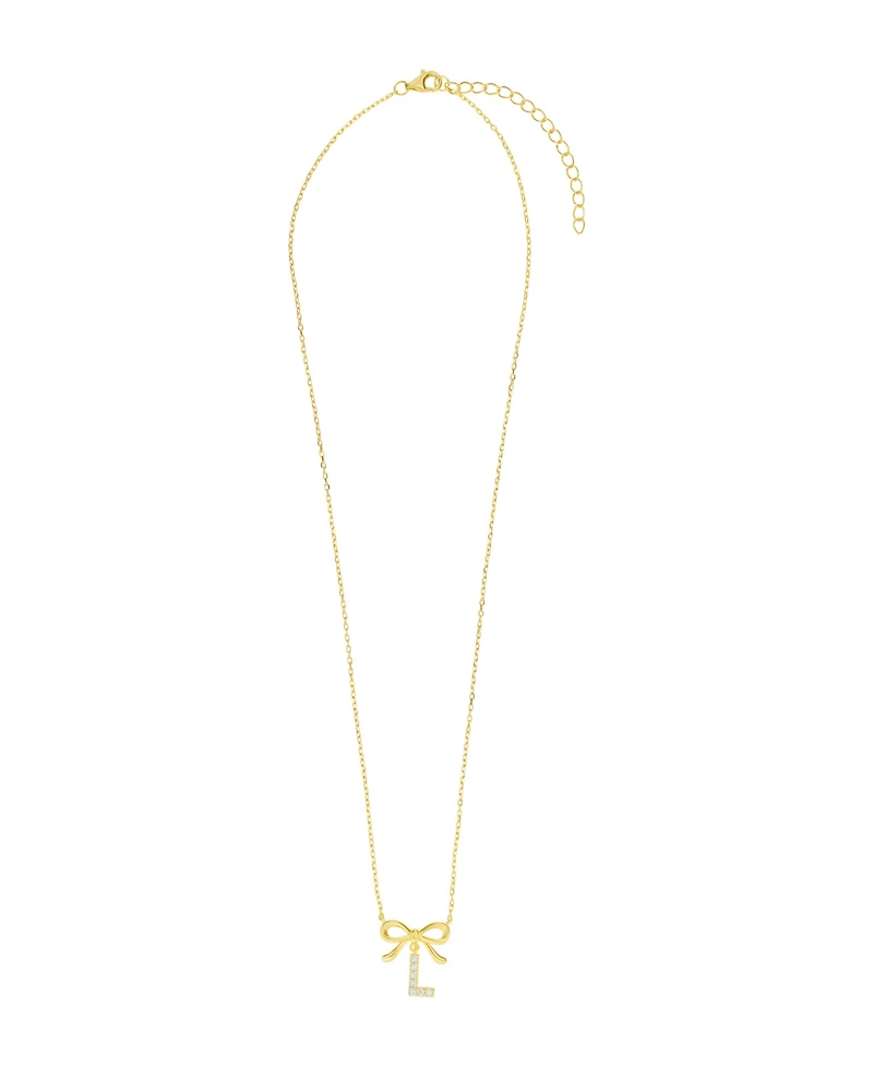 Macy's Gold Plated Bow Initial Necklaces