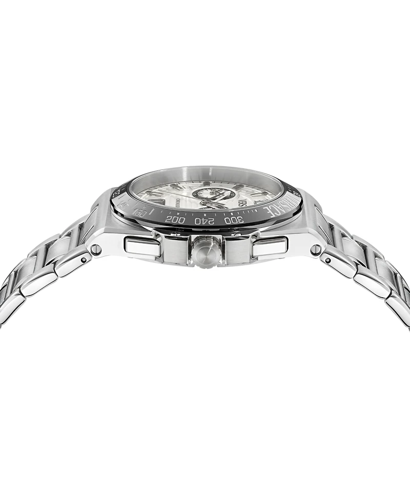 Versace Men's Greca Reaction Silver Stainless Steel Bracelet Watch