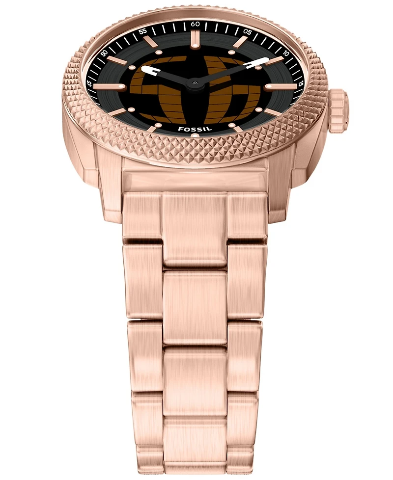 Fossil Men's Machine Big Tic Rose Gold-Tone Stainless Steel Watch, 41mm