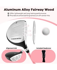 Mecale 38" Junior #3 Fairway Wood, 165CC, Fiberglass Shaft, Ages 11-14
