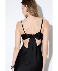 MissPap Women's Premium Satin Bow Bridesmaid Dress