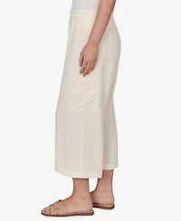 Ruby Rd. Petite Gauze Eyelet Cargo Pull On Capri