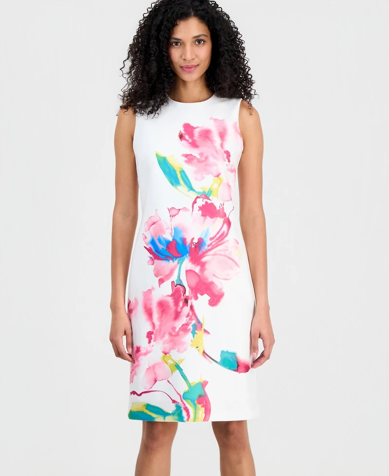 Anne Klein Women's Sleeveless Crewneck Sheath Dress