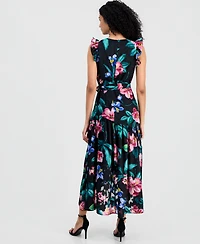 Anne Klein Women's Ruffle-Sleeve V-Neck High-low Patio Wrap Dress