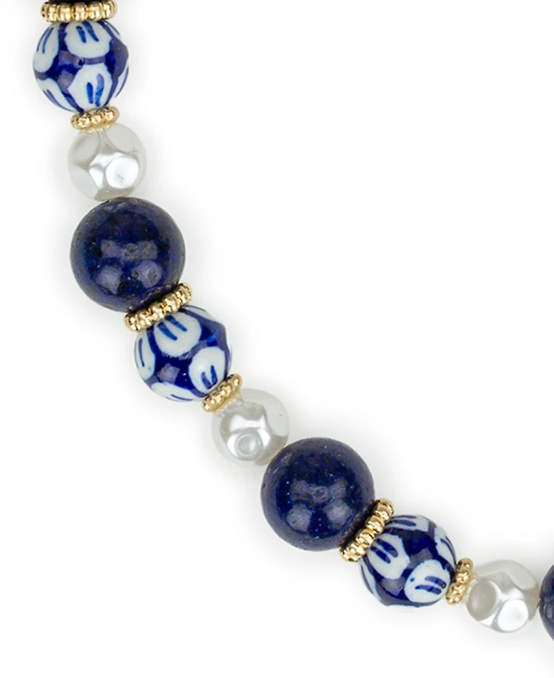 Patricia Nash Gold-Tone Plated Bead and Mother of Pearl Necklace