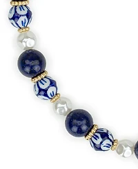 Patricia Nash Gold-Tone Plated Bead and Mother of Pearl Necklace