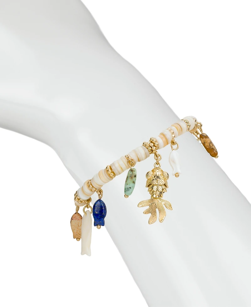 Patricia Nash Gold-Tone Plated Charm Stretch Bracelet