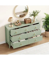 gaomon Dresser for Bedroom with 7 Drawers, Wide Modern Chest of Drawers with Metal Handle, Dresser Tv Stand, Wood Drawer Organizer for Bedroom