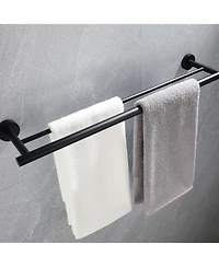 Rainsken 23.6" Stainless Steel Wall Mounted Towel Bar, Double Bath Towel Bar for Bathroom