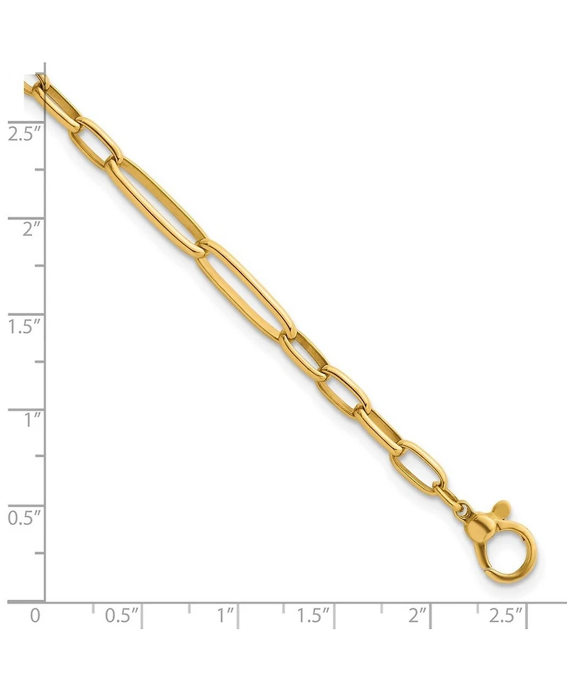 Curata Jewelry Solid 18k Yellow Gold Italian 8 Inch 5.9mm Sizes Paperclip Links Bracelet