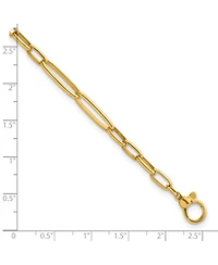 Curata Jewelry Solid 18k Yellow Gold Italian 8 Inch 5.9mm Sizes Paperclip Links Bracelet