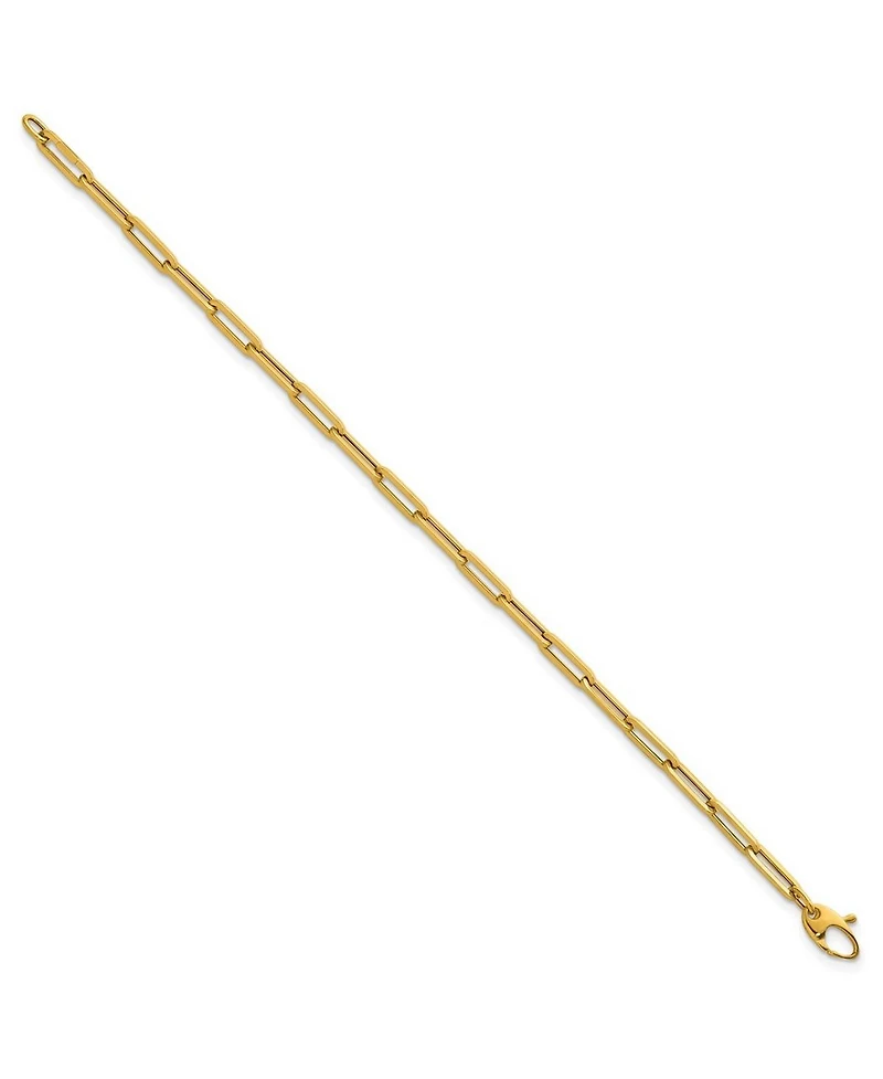 Curata Jewelry Solid 18k Gold Italian 7.5 Inch 4mm Paperclip Link Bracelet