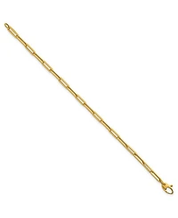 Curata Jewelry Solid 18k Gold Italian 7.5 Inch 4mm Paperclip Link Bracelet