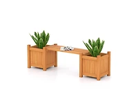 Slickblue 3-in-1 Outdoor Planter Box with Bench and Dual Side Garden Beds