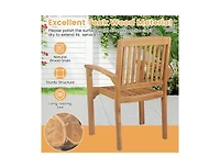 Slickblue Patio Outdoor Chair Featuring Slatted Seat and Curved Comfort