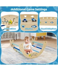 Mecale 8-in-1 Foldable Triangle Baby Climbing Toys, Astronaut/Unicorn Theme