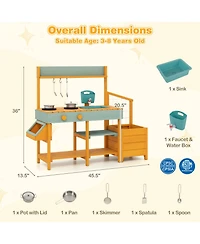 Mecale Corner Play Kitchen with Lights & Sounds, Suitable for Ages 3