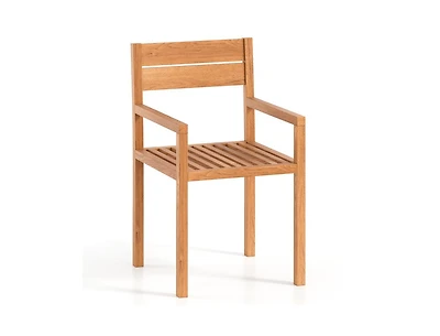 Slickblue Teak Wood Outdoor Dining Armchair for Patio or Garden