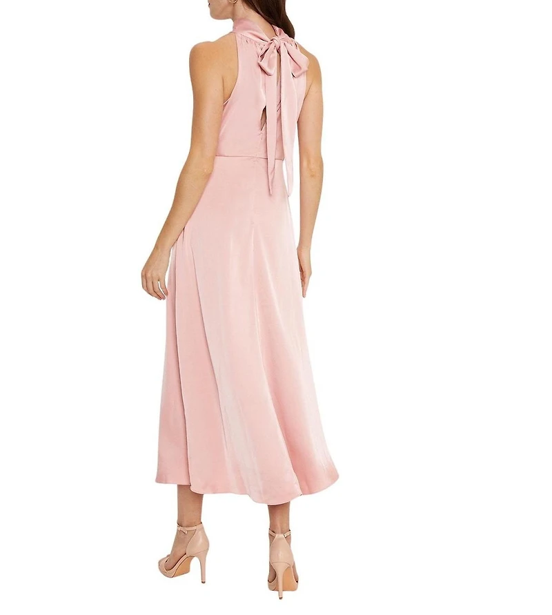 Oasis Women's Satin Halter Neck Midi Bridesmaid Dress