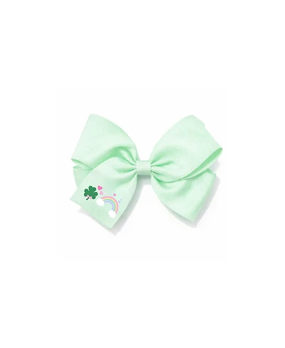 Bits & Bows Girls Rainbow Shamrock Hair Bow
