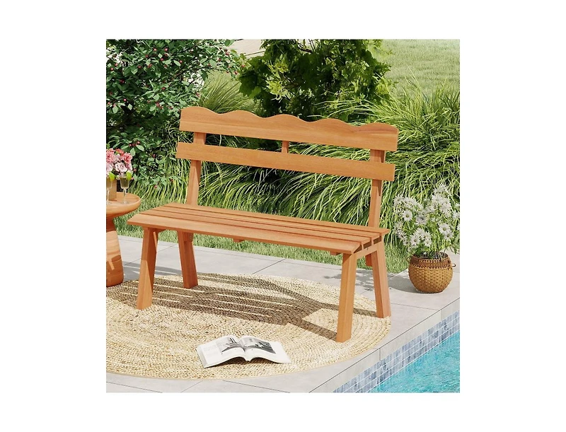Slickblue Heavy-Duty 800 lb Capacity Acacia Wood Outdoor Garden Bench