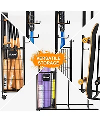 Skateboard Storage Rack with Wheels, Heavy Duty Sports Storage Rack for Garage, Home or School Use