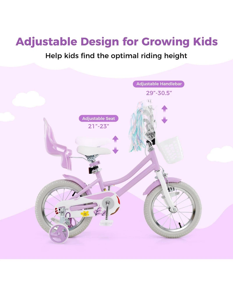 Mecale Girls' Bike with Doll Seat and Streamers