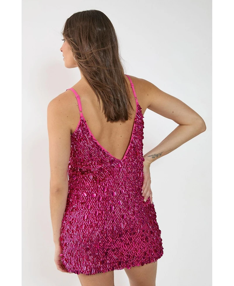 Nasty Gal Women's Cluster Sequin Plunge Mini Dress