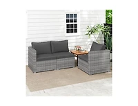 Slickblue Outdoor 3-Piece Pe Rattan Sectional Sofa Set with Cushions